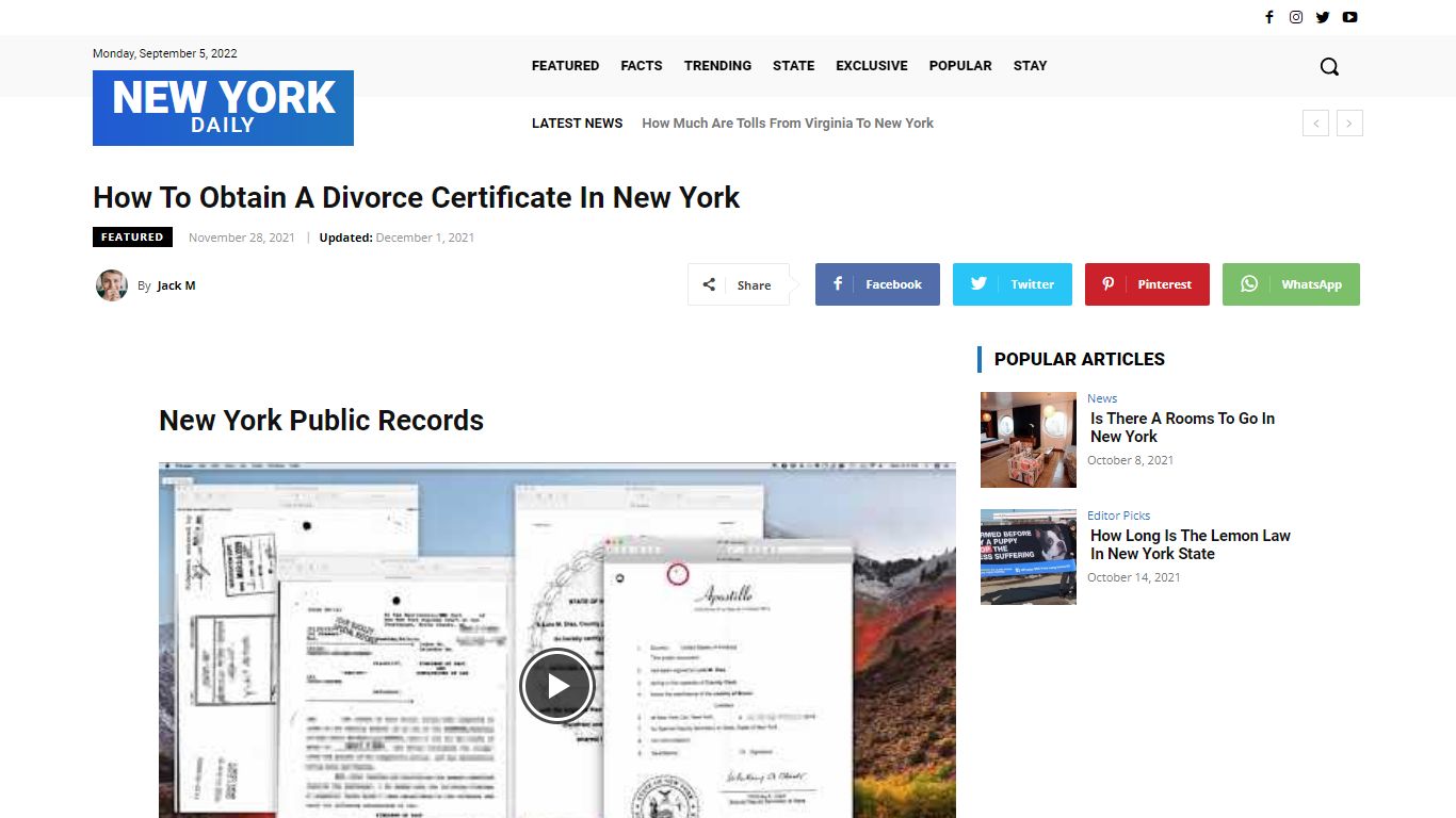How To Obtain A Divorce Certificate In New York